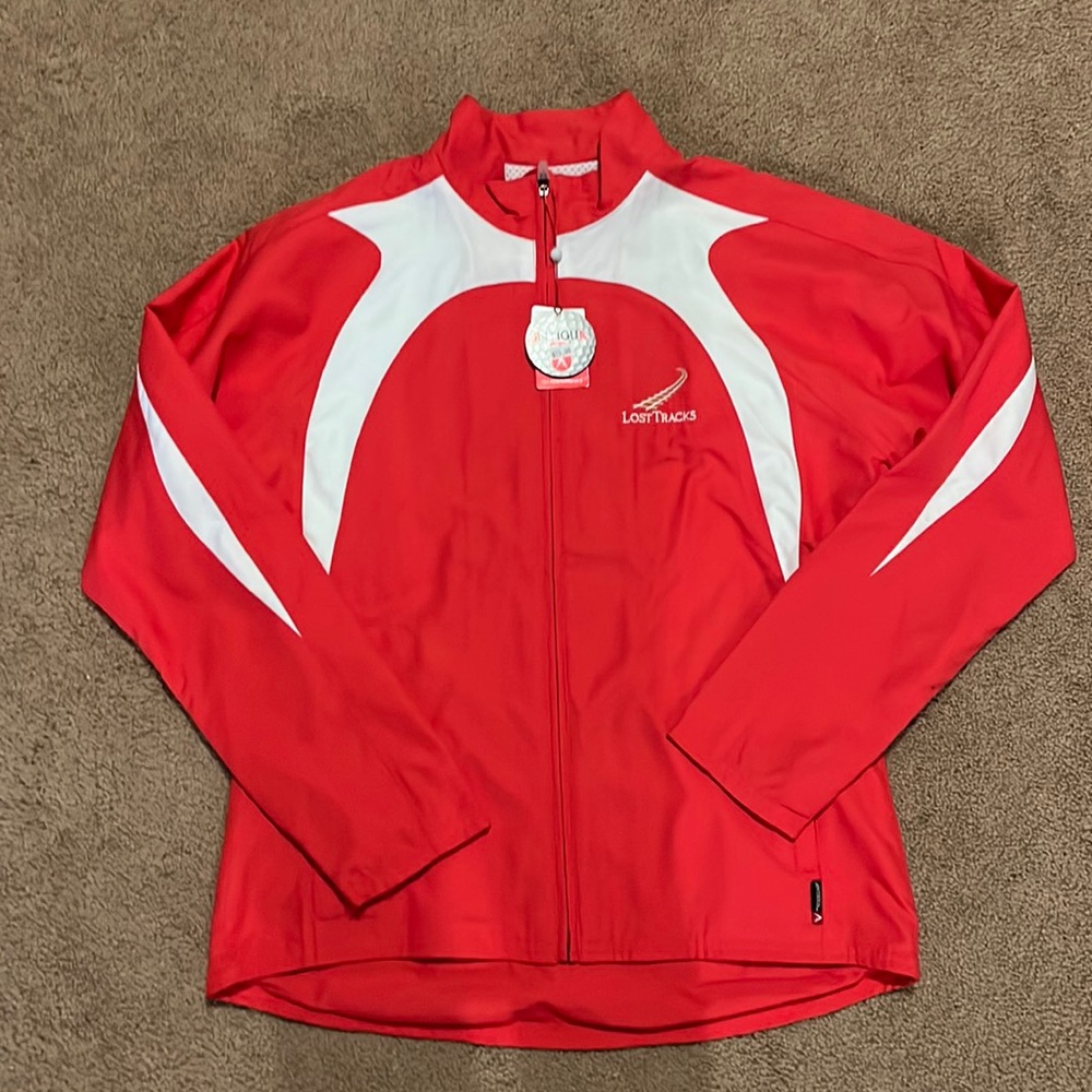 Brand new with tags Antigua Women’s Medium Red Starlet Golf Jacket